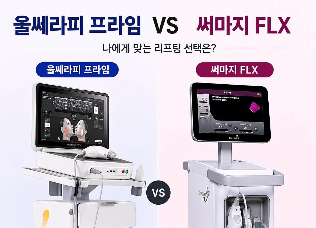 울쎄라피 프라임과 써마지 FLX 차이 비교 - 리프팅 선택 기준